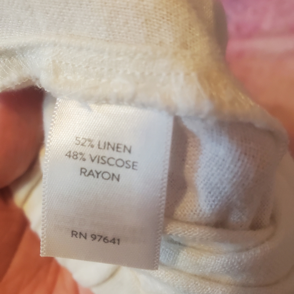 PureJill J.Jill Linen Blend Elastic Waist Pull on Pants size L Coastal Vacation - Picture 11 of 13